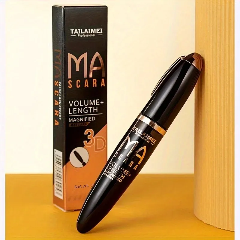 1 PC Waterproof 3D Mascara Thick Long Smudge-proof Plump Encrypted Long-lasting Curling Large Eye Makeup with 360° Spiral Brush — image 4