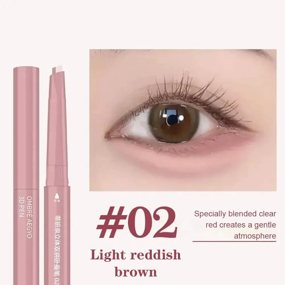 2 In 1 Double Ended Lying Silkworm Pen Two-tone Natural Under Eye Highlighter & Shadow Stick For Korean Makeup — image 5