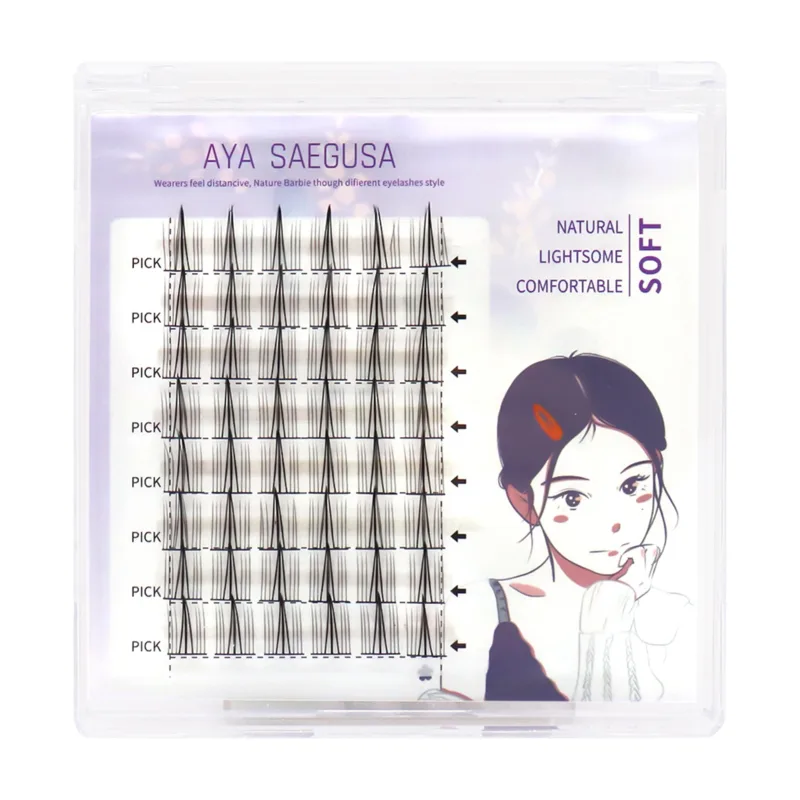 الرموش الصناعية C حليقة طبيعية و Wispy Lash Wisps Manga رموش ذاتية اللصق مثالية للفتيات ليلاً أدوات مكياج العيون