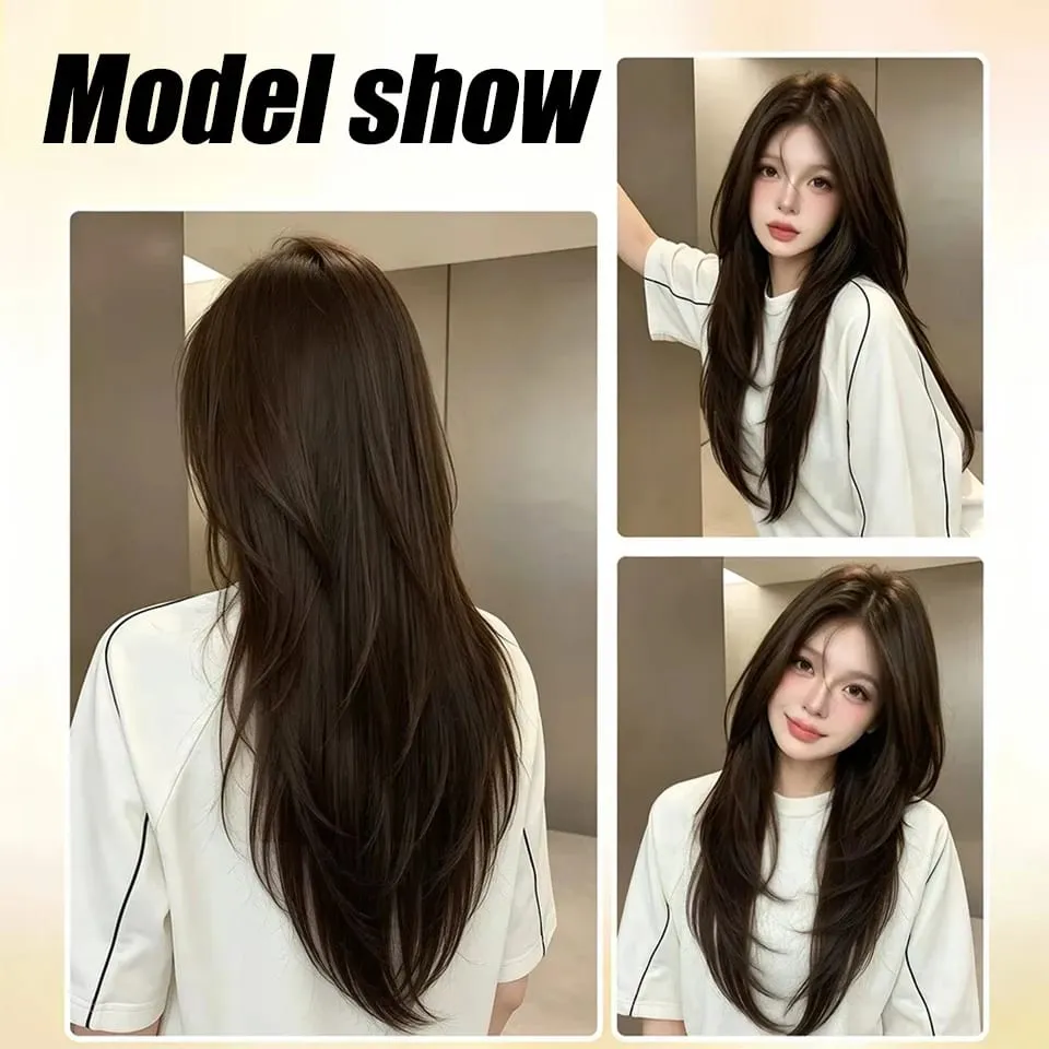 Synthetic High-layer Inward Curl Wig Extensions One-Piece Ultra-thin Invisible Hair Extension For Girl Party Halloween Christmas — image 7
