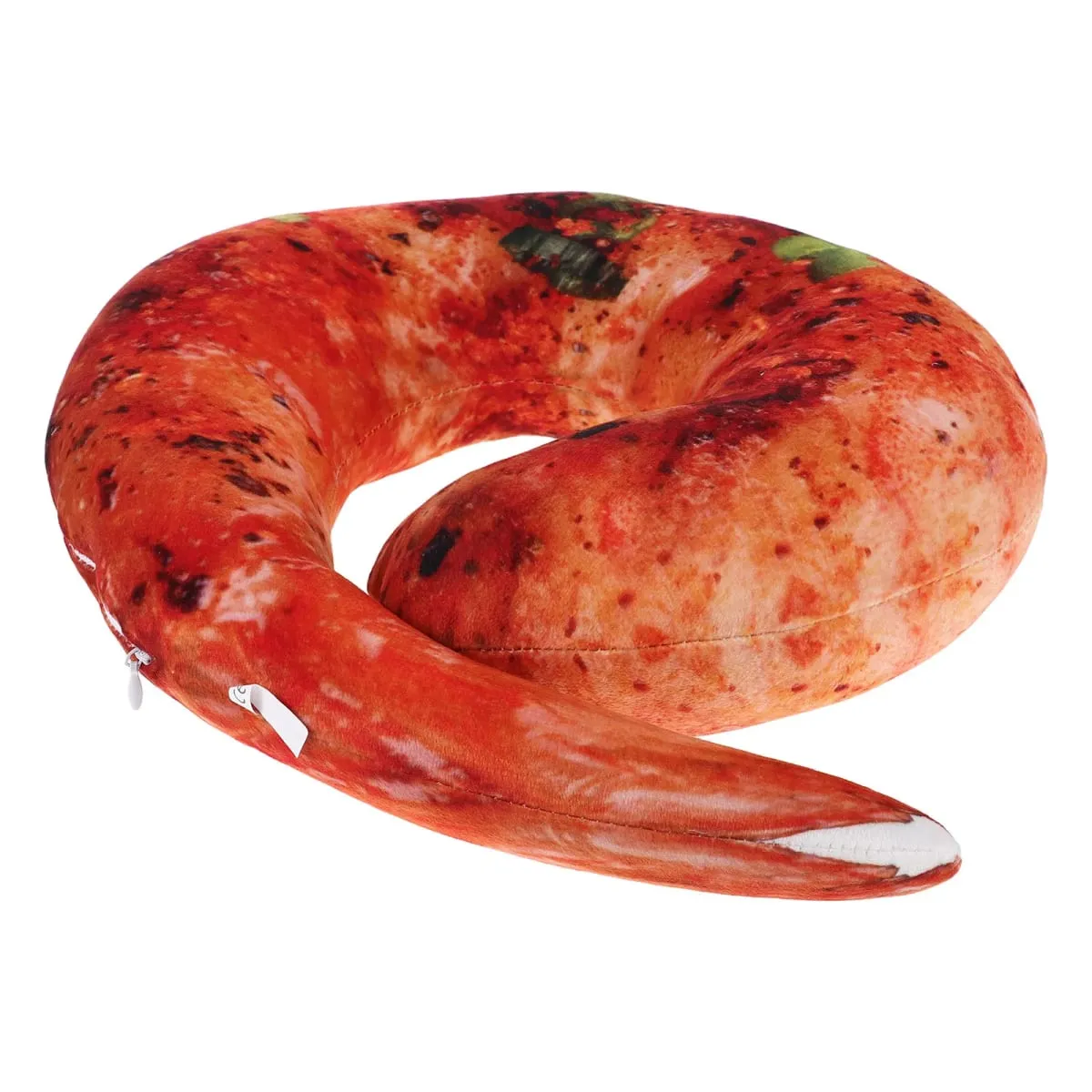 Cuscino per il collo con gamberetti alla griglia Design realistico con gamberetti cotti Cuscino morbido e avvolgente per decorazioni per la casa da viaggio Novità per la camera a tema alimentare