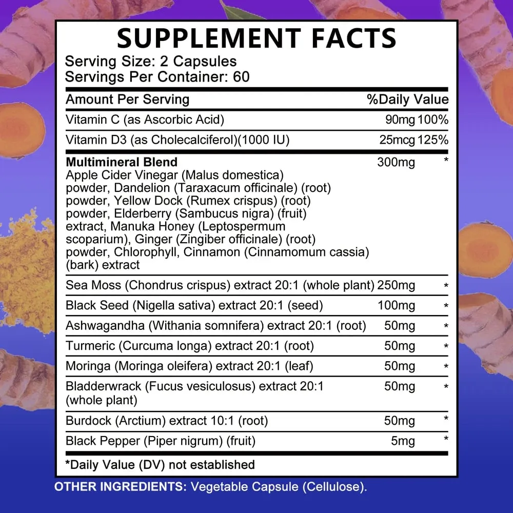 Sea Moss Supplement - Supports Thyroid Health Antioxidant Anti-aging Improve Immunity Detox Beauty Health — image 3