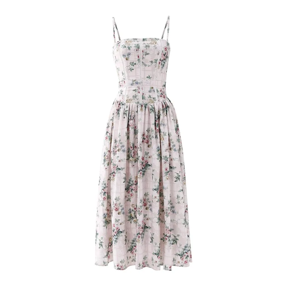 Suninheart roupas de verão para mulheres vestido midi elegante 2025 recém chegados vestido de férias com estampa floral branca — image 6
