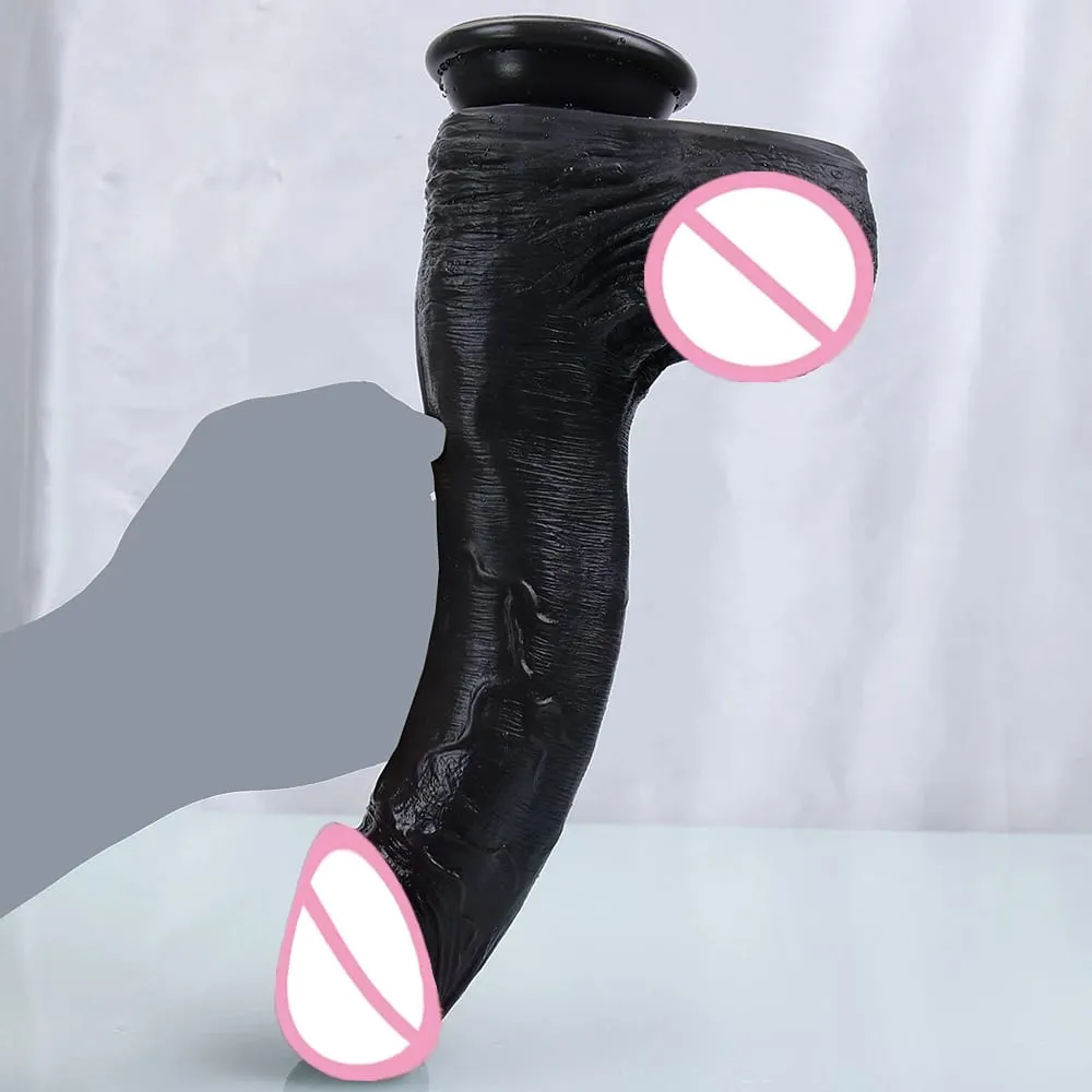 Big Glans Realistic Dildo With Suction Cup Black Silicone Skin Soft Penis Sex Toys For Women Men Anal Vagina Orgasmic Massager