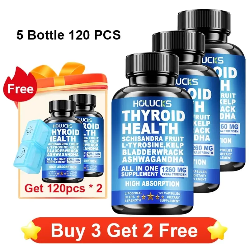 Organic Thyroid Function Support Capsules with L-Tyrosine Kelp for Immune System Metabolism Daily Energy & Mental Focus — image 13
