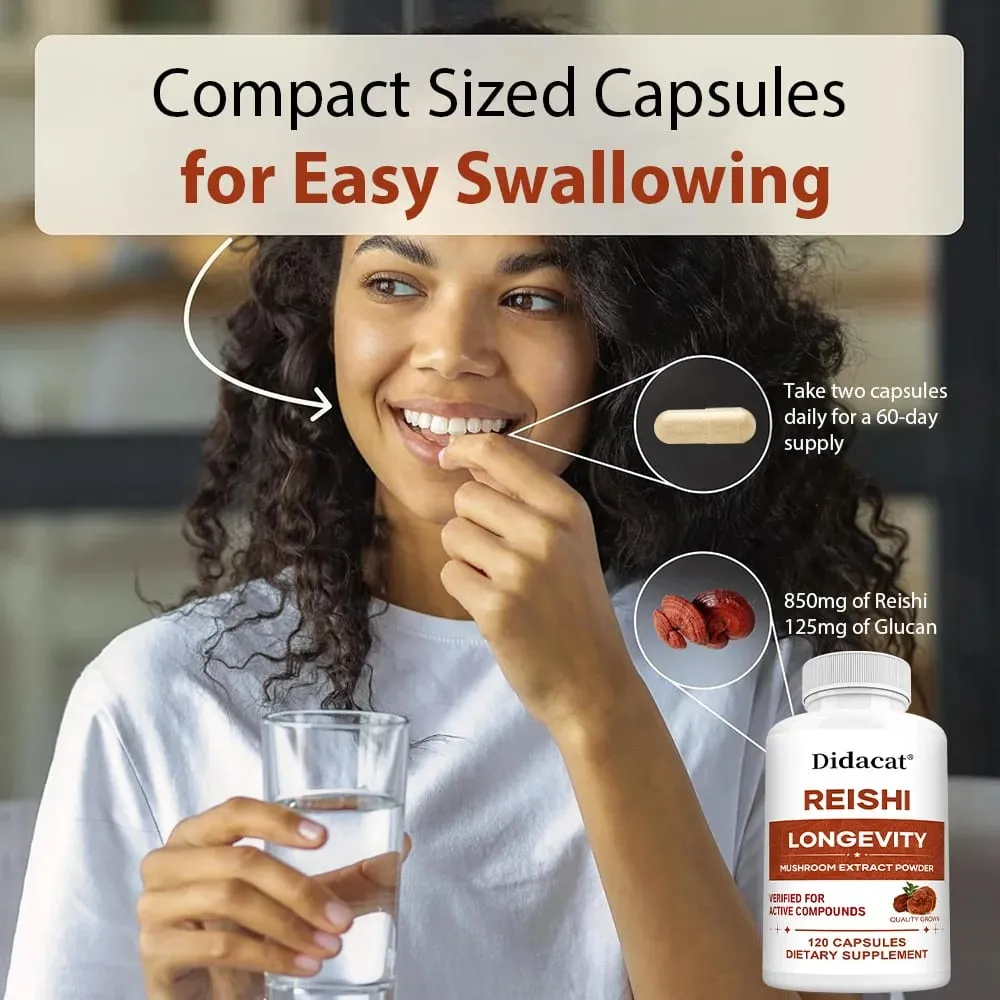 Reishi Extract Mushroom Supplements - Helps Boost The Immune System Supports Heart Health and Improved Sleep and Relaxation — image 6