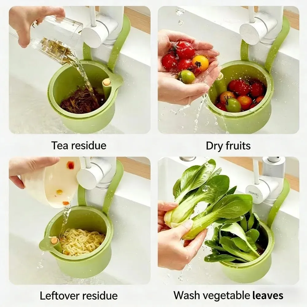 1PCS Press-Type Drain Basket: Food Strainer & Sink Organizer Multi-Functional for Kitchen & Bathroom Use — image 6