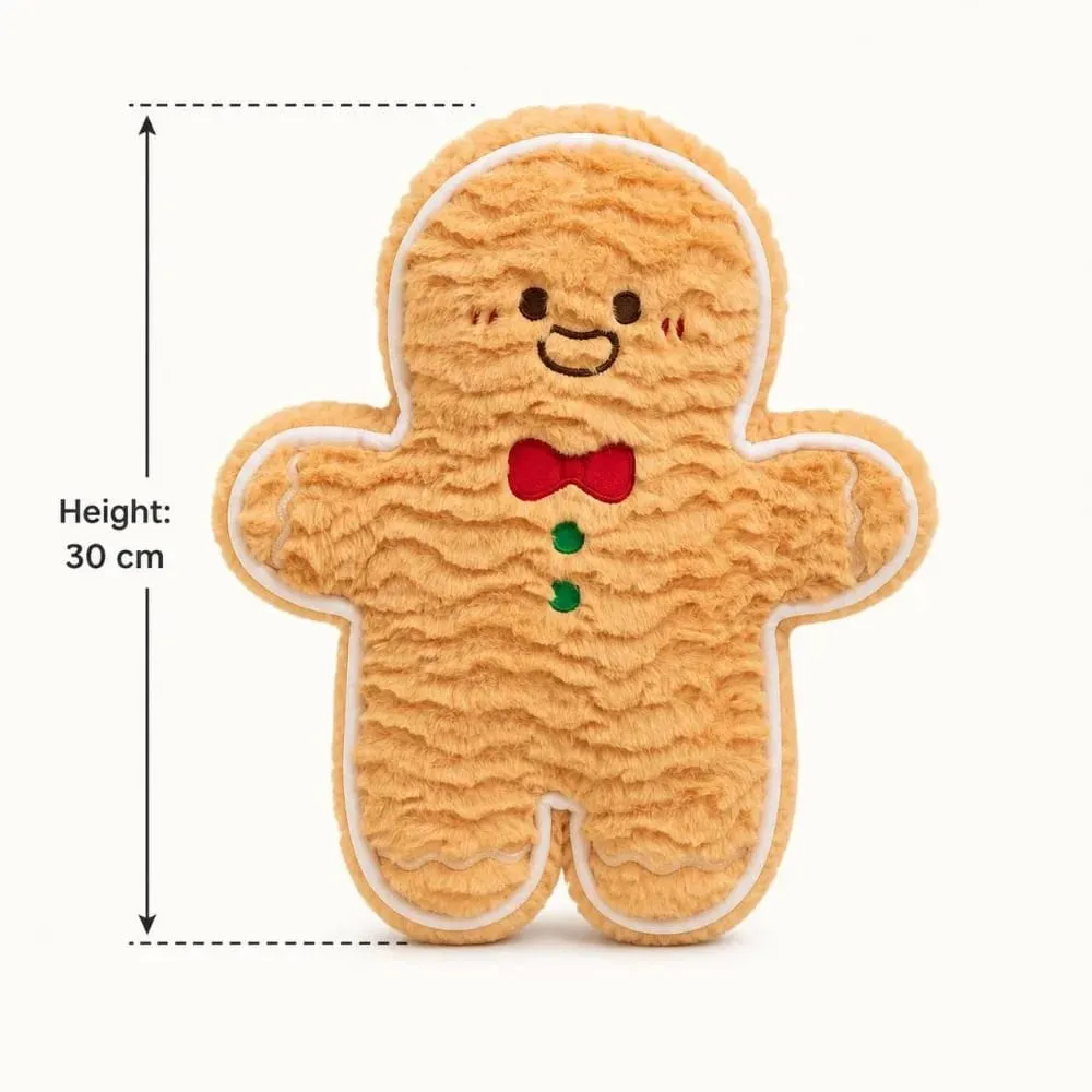 Cute Creative Shape Christmas Pillow Seasonal Pattern Soft Gingerbread Man Cushion Comfortable Waist Cushion Home Decor — image 1