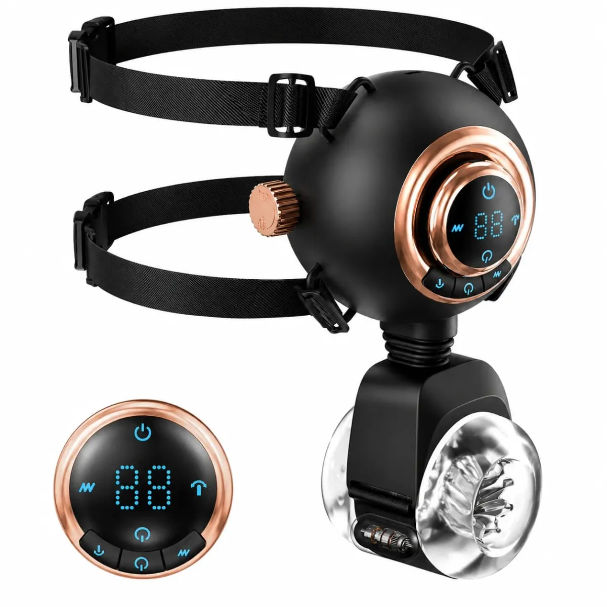 Automatic Male Masturbator with Removable Belts LCD Adjustable Males Adults Sex Toys Penis Masturbation Wearable Stroker for Men — image 1