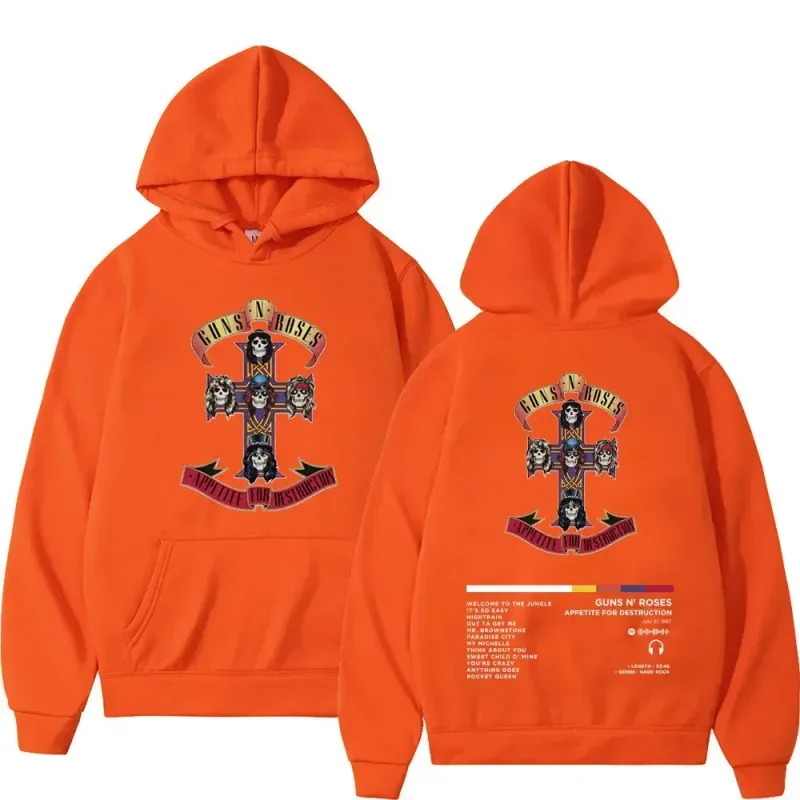 2026 Men's and Women's Guns N Roses Printed Hooded Sweatshirts Guns N Roses Unisex Clothing Printed Rock Hip-hop Gothic Fashion — image 17