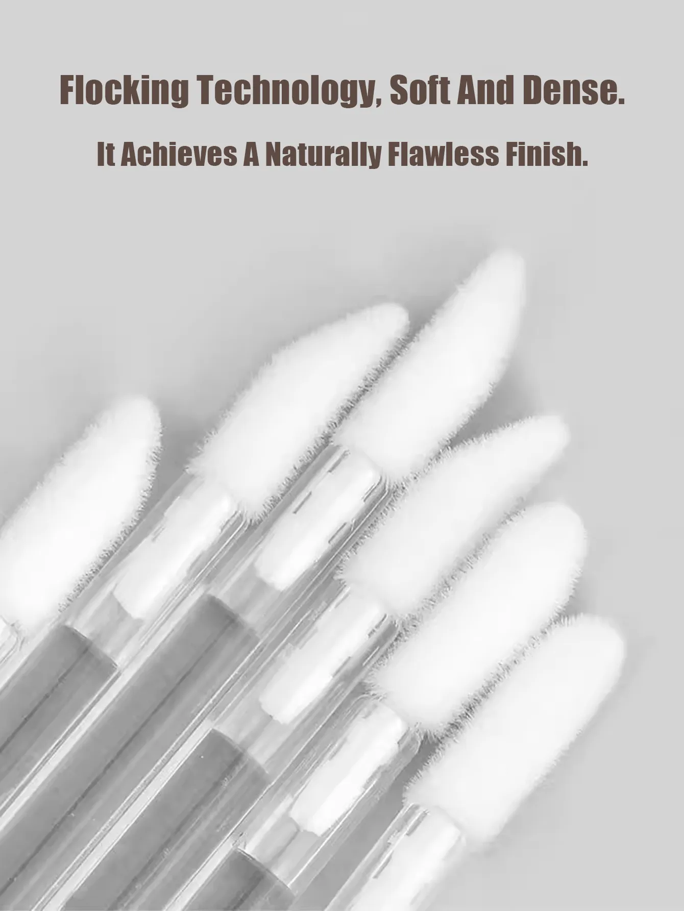 50/100 Pcs Disposable Lip Brushes Flocked Tip Makeup Brush Portable Hygienic Applicator for Lip Gloss Foundation Concealer Mask — image 5