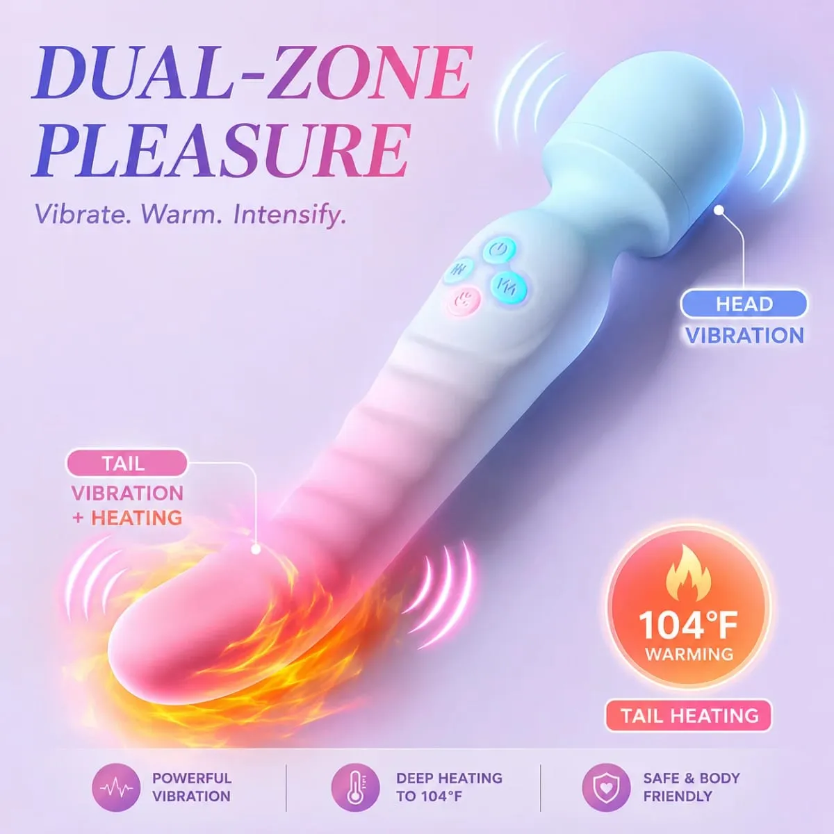 Heating AV Wand Vibrator for Women G-Spot Clit Stimulator Nipples Vagina Massager Magic Wand Female Masturbator Adult Sex Toys — image 2