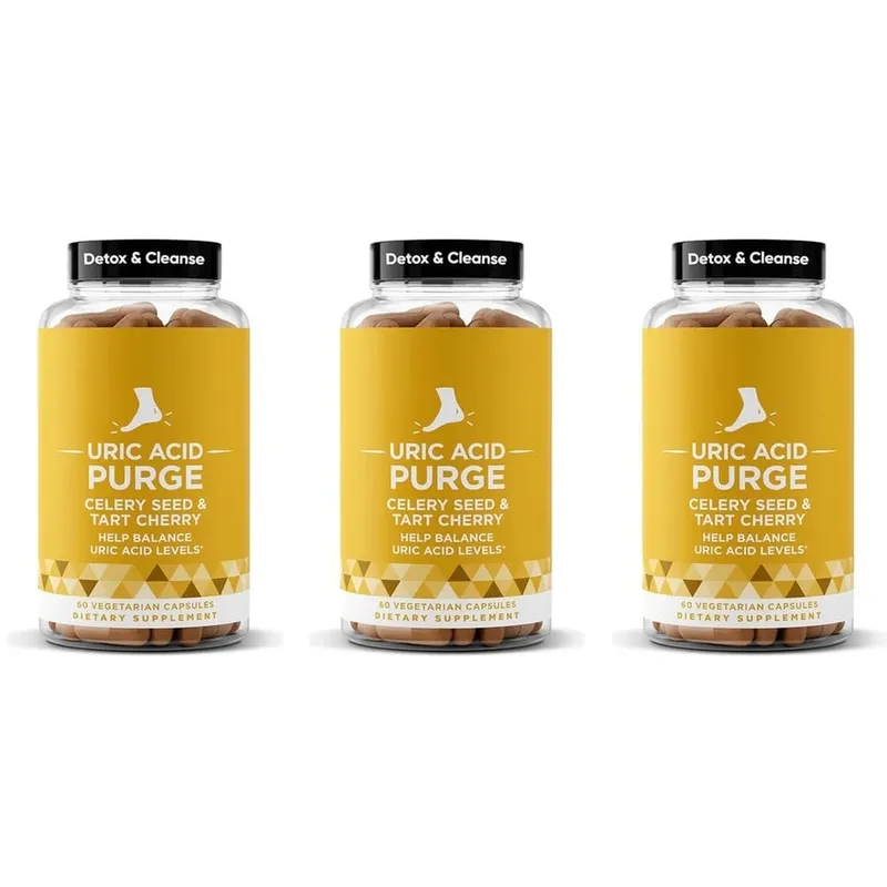 Uric Acid Purge Capsules with Celery Seed Tart Cherry Parsley Extract Vegetarian Formula Daily Joint Support Supplement 60 Count