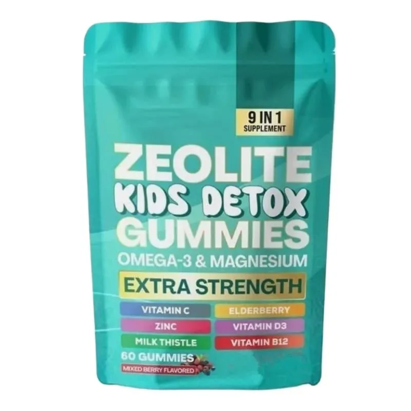 Zeolite Gummies 60 Count Chứa Vitamin Tổng Hợp Omega-3 Magiê và Elderberry Hỗ Trợ Giải Độc & Sức Khỏe Hệ Miễn Dịch
