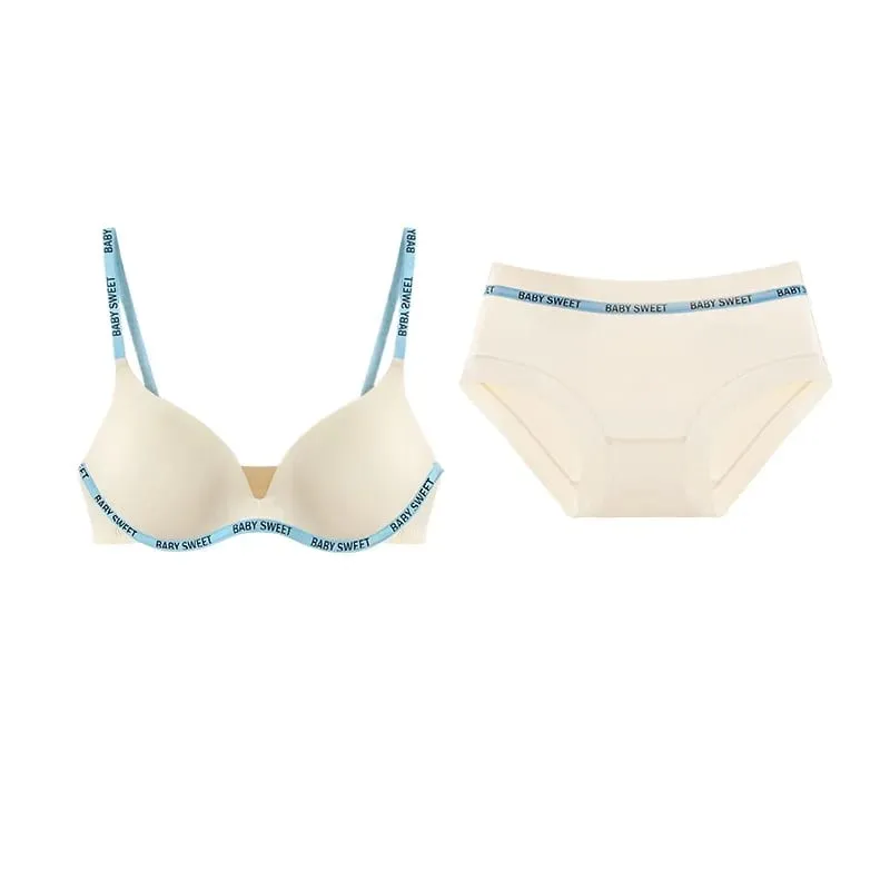 Seamless Wirefree Bra For Young Girls Light Padding Push Up Effect Bralette Set Pure Style Comfort Underwear Teens Lingerie AU — image 4