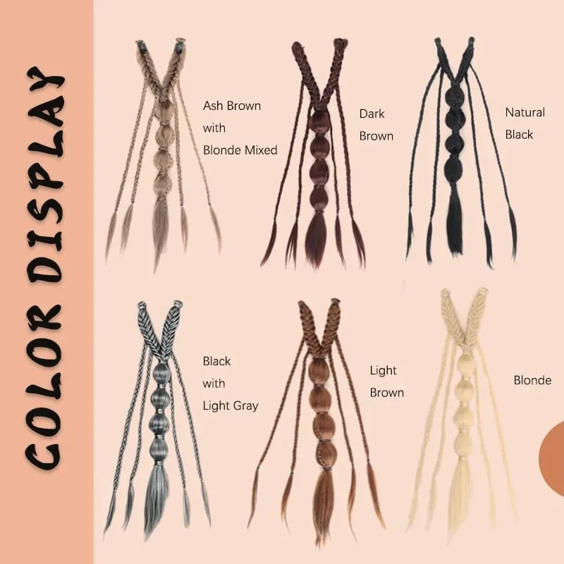 Clip in Braid Synthetic Hair Extensions Boho Festival Princess Braid Viking Renaissance Cosplay Wedding Hairpiece for Women