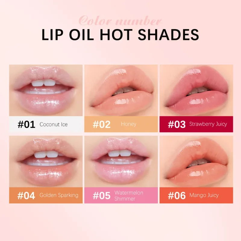 Fuktgivande läppglansolja ger näring åt glänsande läppar Vård Läppstift Plumpande Exfolierande Rosa Plumping Gloss Oil Makeup — image 5
