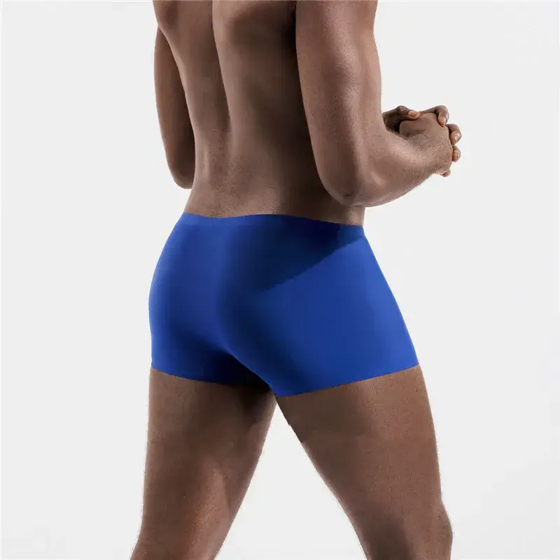 Celana Dalam Pria Warna Solid Pria Boxer Sutra Es Mulus Pakaian Dalam Seksi Ultratipis Celana Pendek Bagasi Keren Musim Panas — image 2