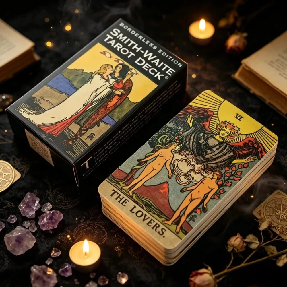 Classic Smith Waite Borderless Tarot Card Retro Original Art Style Board Game Mind Exploration Divination Card — image 1