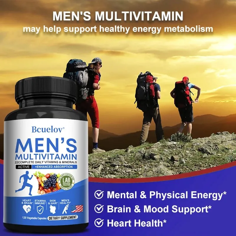 Men's Daily Multivitamin – 22 Vitamins & Minerals Vegan Dietary Supplement for Energy Immunity Digestion Skin & Overall Health — image 2