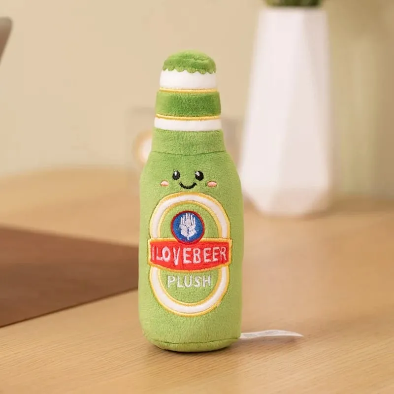 11~19cm Cute Beer Glass Bottle Drink Can Beer Barrel Plush Pillow Stuffed Kawaii Humanoid Plushie Party Prop Man Gift — image 13