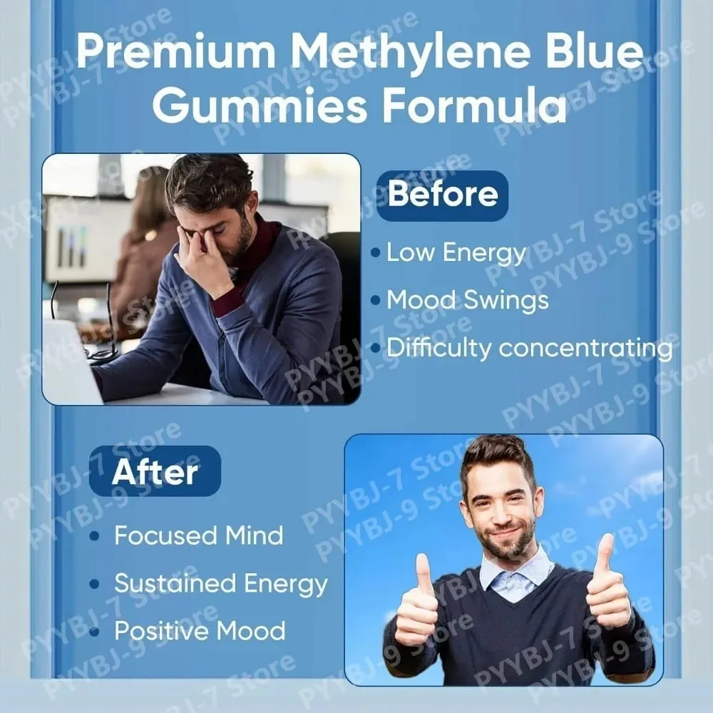 Methylene Blue Gummies with PQQ NAC Vitamin B2 & B3 Supports Cognitive Clarity & Cellular Energy Brain Nutrient for Adults 30Ct — image 3