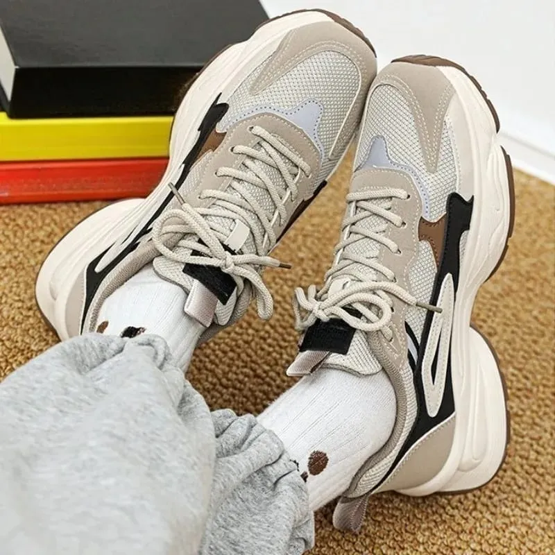 Low-Top Casual Shoes for Men Slip-Resistant Wear-Resistant Comfortable Mesh Breathable Chunky Retro Sneakers — image 3