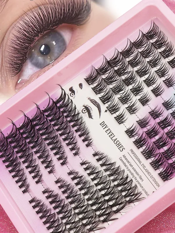 Cat Eye 16 rows Cluster Lashes 406080100P Mixed DIY Individual Eyelashes Thick Tray DIY Eyelash Extension Wispy Volume Eyelashes — image 11