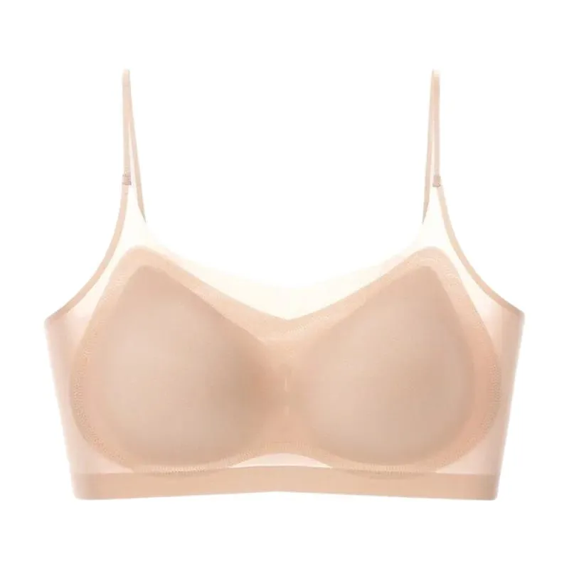 Ultra-Thin Breathable Ice Silk Bra Lingerie Women'S Seamless Back Halter Vest Wraps Small Breasts Sexy And Comfortable Top — image 3