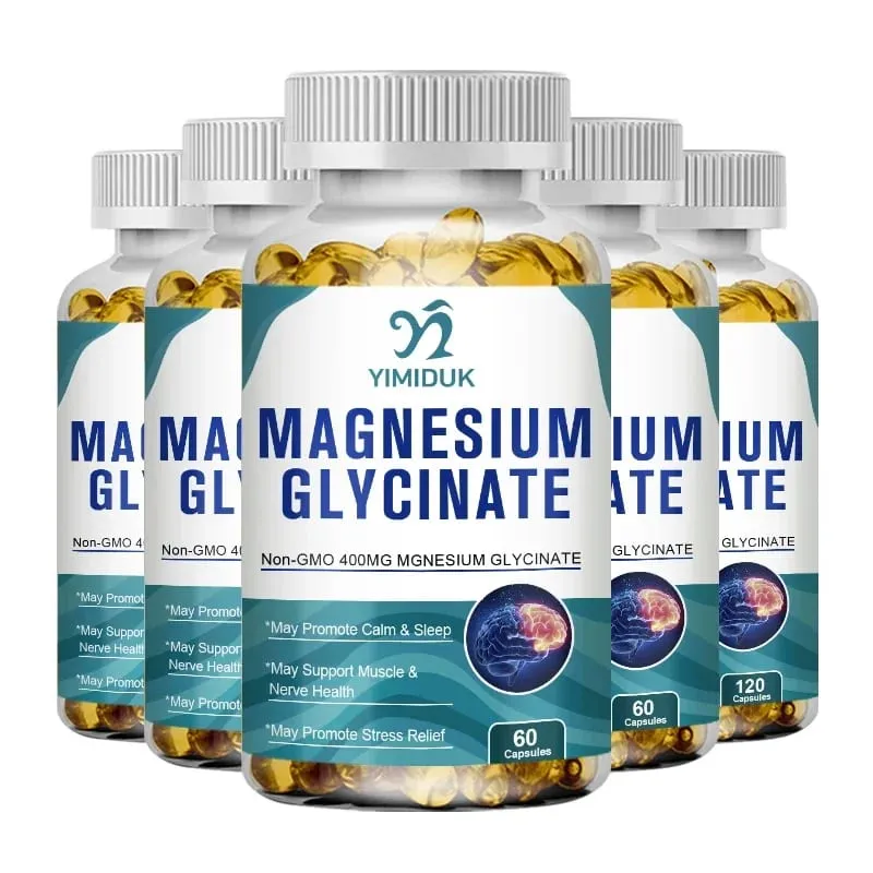 Suplemento de glicinato de magnésio puro Yimiduk com vitamina B6 para combater cãibras, fadiga e saúde do coração, reduz a ansiedade vegano — image 9