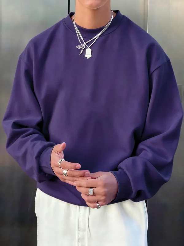 Man'S Fleece Autumn Top Street All-Match Pullovers Comfortable Basics Sweatshirts Sport Casual Sportswears Daily Soft Clothing — image 15