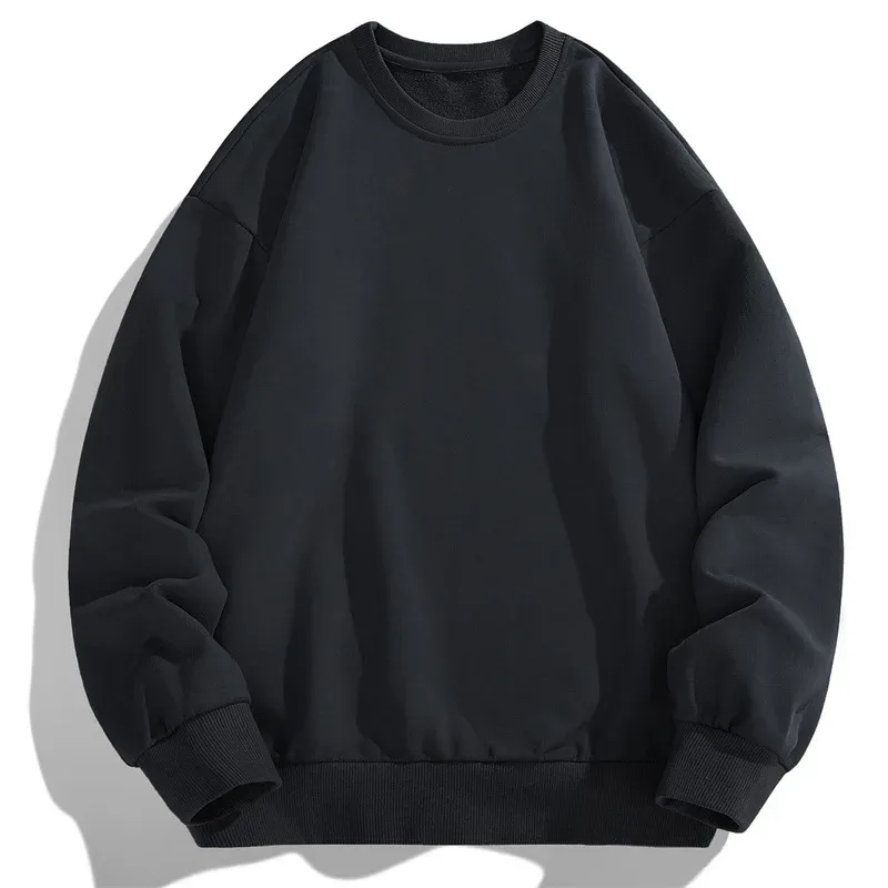 Moletom masculino 2026 primavera outono fino manga longa hoodies sólido pulôver casual esportes de fitness roupas masculinas streetwear topo