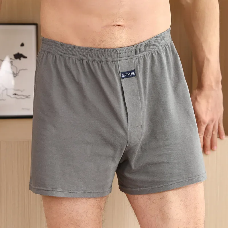 Herr Boxer Trosa Lot Kalsonger Lös Stor Kort Bomull Plus Size Underkläder För Herr Boxerbyxor Solid Mellan Herr Boxer — image 2