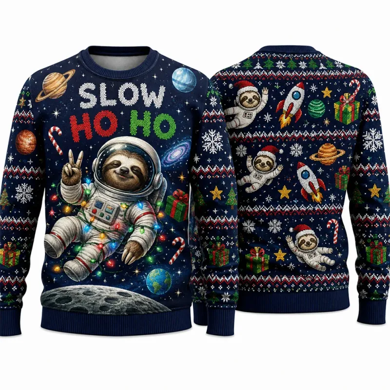 Goaty And Bright Christmas Sweatshirt Funny Goat 3D Printed Crewneck Long Sleeve Unisex Ugly Xmas Sweater Holiday Party Pullover — image 10
