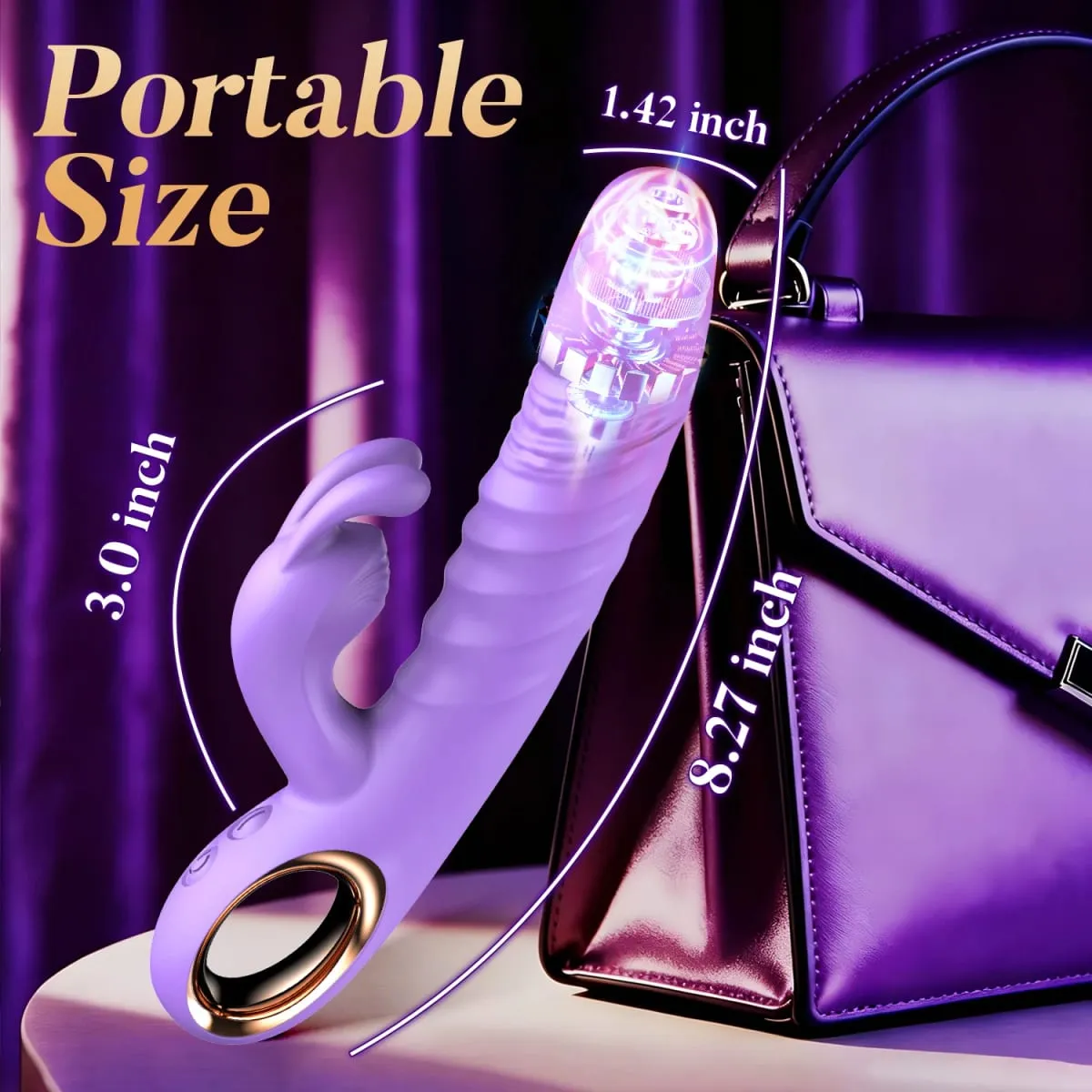 Rabbit Thrusting G Spot Vibrator Anal Dildo with 10 Vibrating Thrusting Liquid Silicone Vaginal Massage Adult Sex Toys for Women