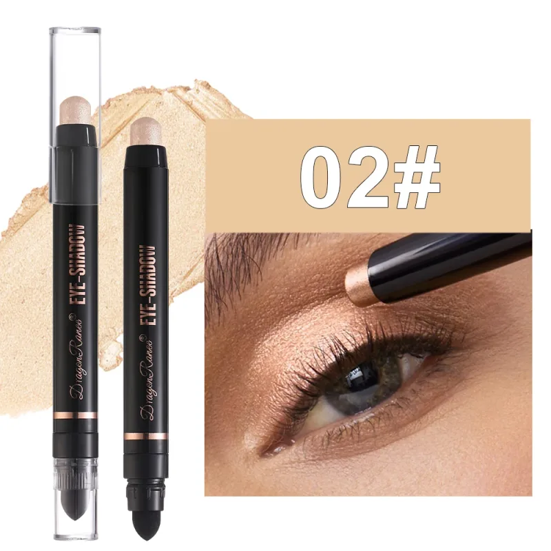 Double Head Pearlescent Eyeshadow Pencil Waterproof Glitter Metallic Blue Green Eye Shadow Makeup Pigment White Eyes Highlighter — image 15