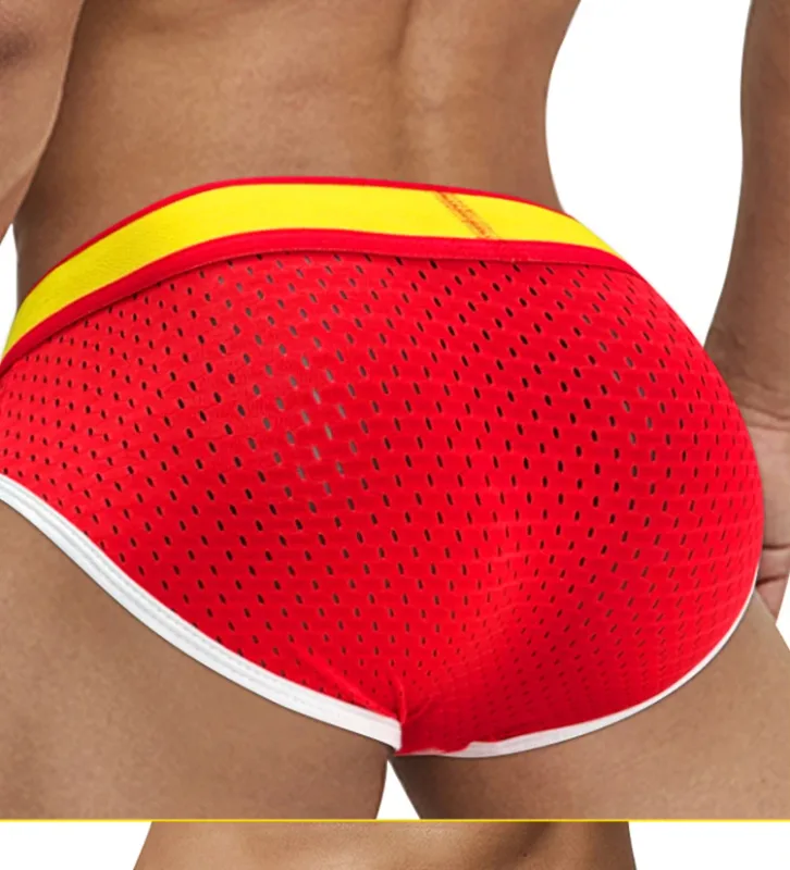 Cueca masculina de malha emagrecedora, cintura baixa, bolsa convexa em u, cintura elástica, respirável, cueca jockstrap colorida — image 21
