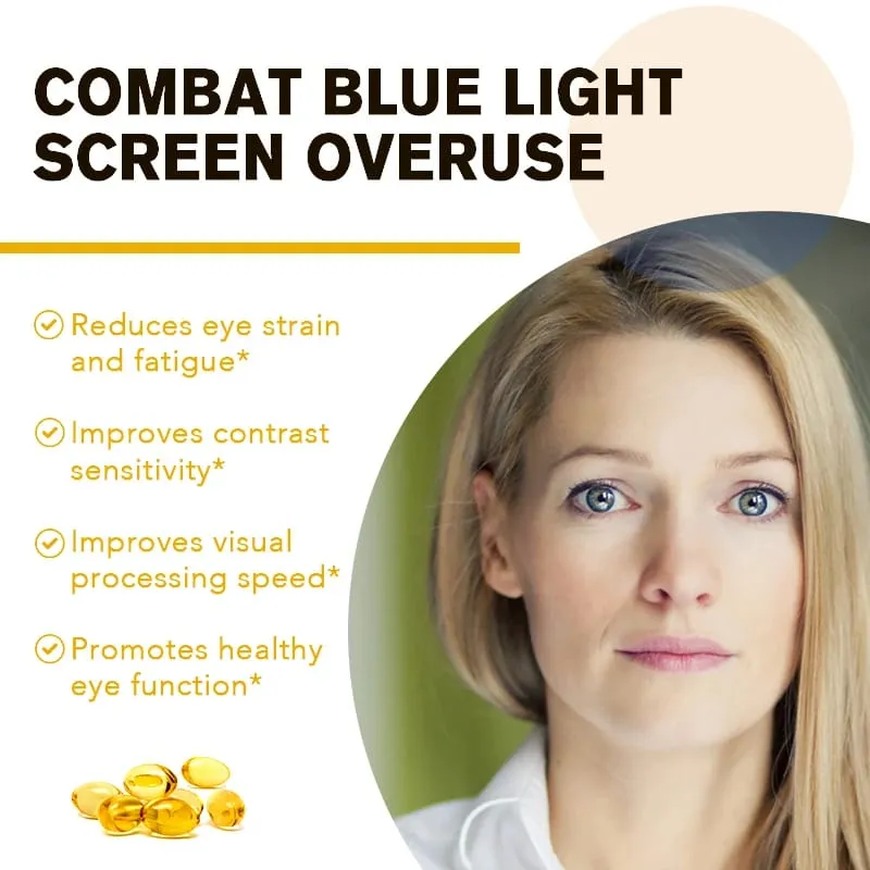 Cápsulas para os olhos de luteína 860 mg - Contém extrato de mirtilo de zeaxantina e vitaminas para os olhos com suplemento de vitamina A para promover uma visão saudável — image 6