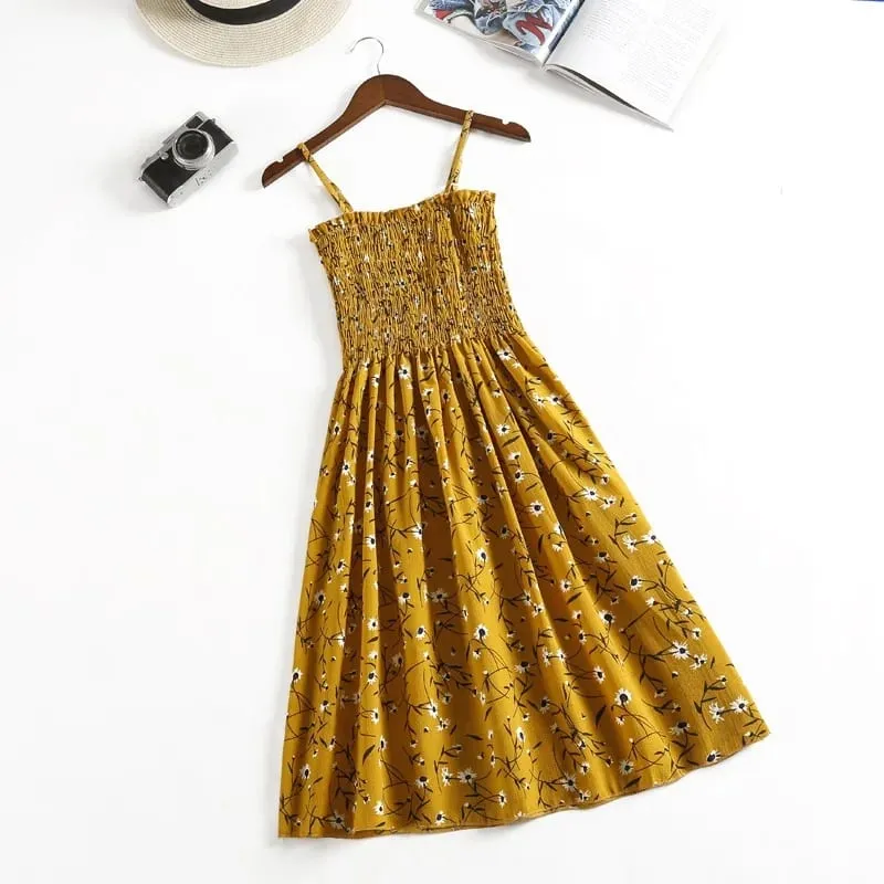 Mga Mini na Dress sa Tag-init Fashion Pambabae Elastic High Waist Casual Spaghetti Strap Sleeveless Dress Women Chiffon Dresses Vestidos — image 19