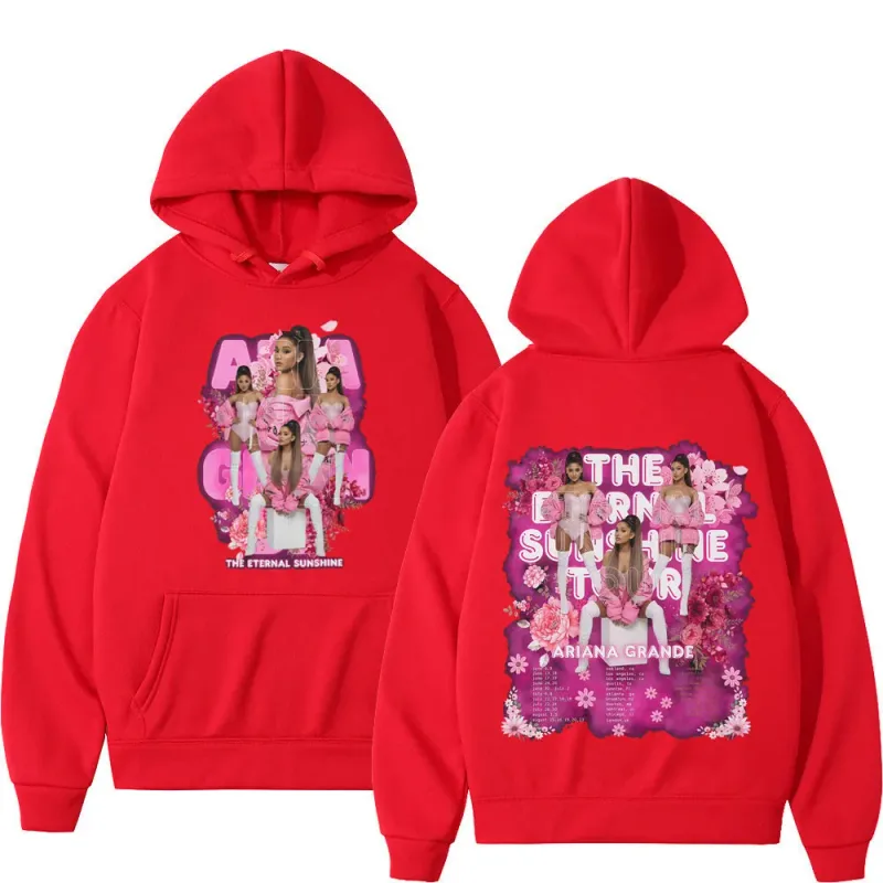 Cantora ariana grande tour 2026 gráfico moletom com capuz masculino feminino moda pulôver mangas compridas solto casual moletom de lã de grandes dimensões — image 9