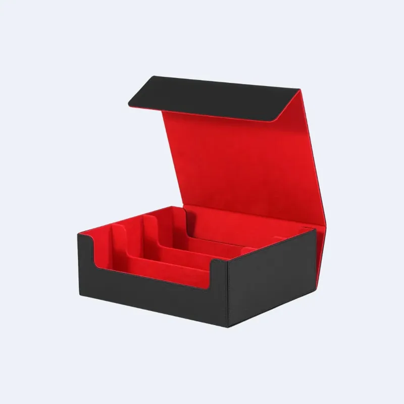 Trading Card Storage Box Holds 1800+ Sleeved Cards Magnetic Closure PU Leather Card Case for MTG PTCG YGO Sports Cards