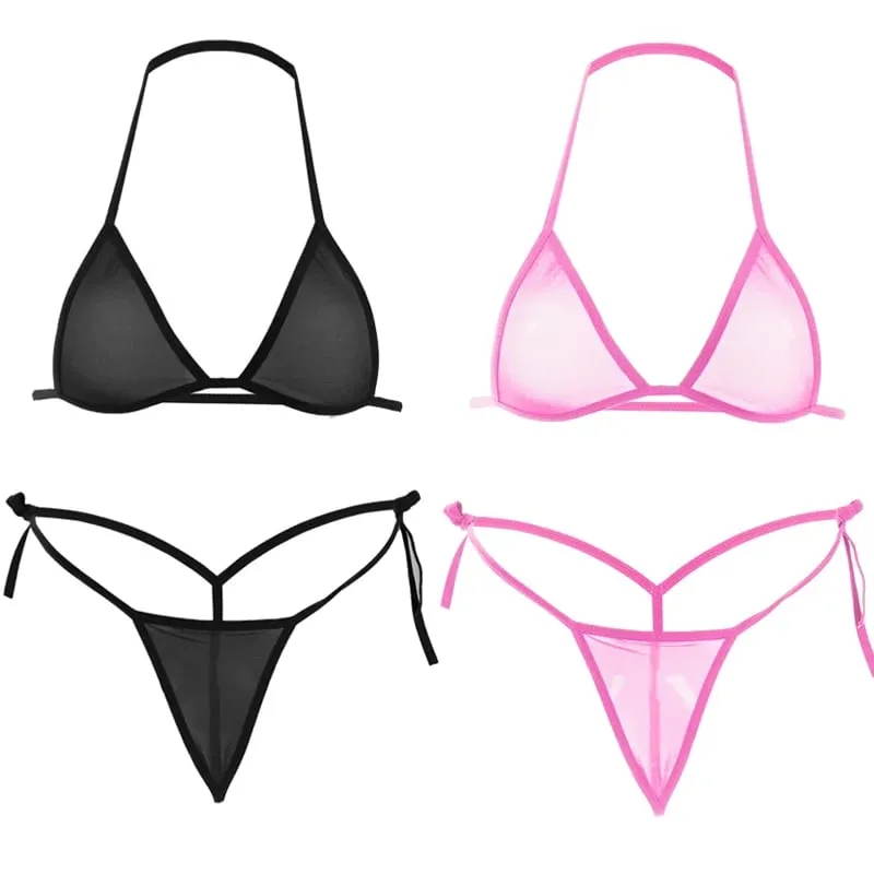 2PCS Women Sexy Lingerie Sets Ultra-thin Mesh Wirefree Bra Set Lingerie Ultra Hot Transparent Exotic Underwear Set ng Pambabae — image 10