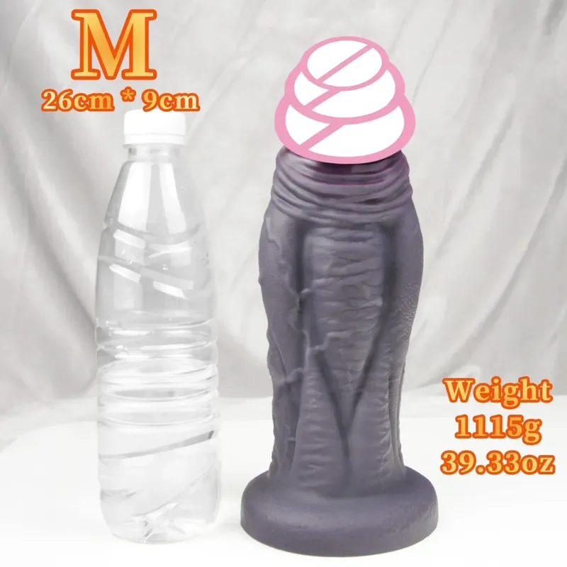Büyük Yumuşak Yapay Penis Süper Yumuşak Silikon Büyük Penis Vantuz ile Esnek G-spot seks oyuncakları Kadın erkek Lezbiyen — image 8