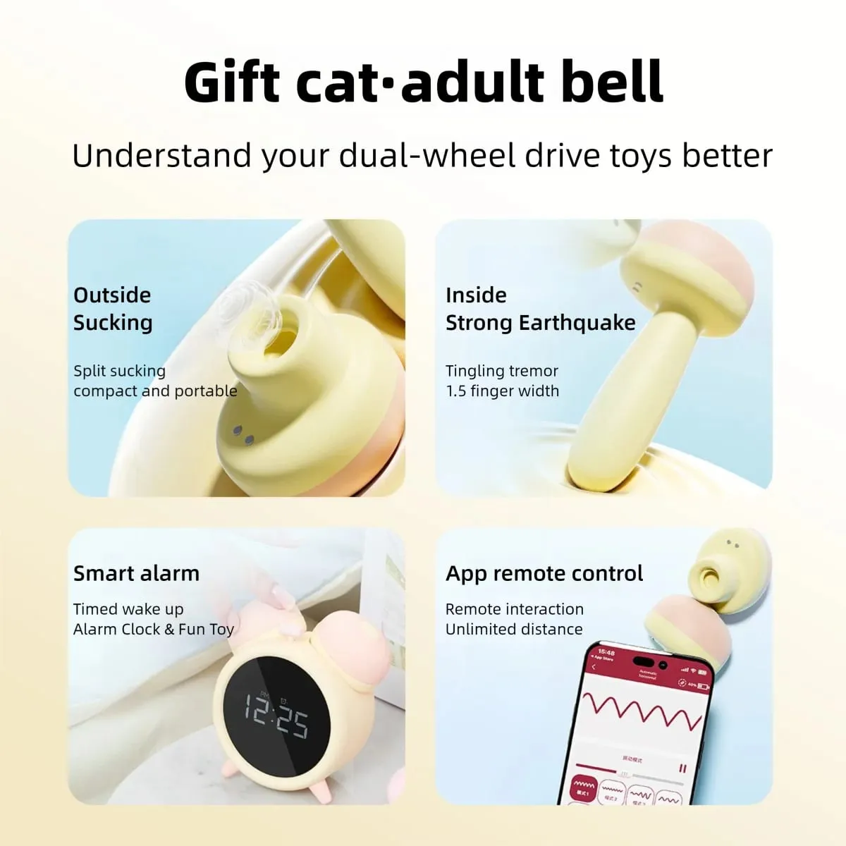 Alarm Clock Shape Creative Sucking Vibrator Clitoral Stimulator with Licking Tongue for Women Adult Sex Toy — image 5
