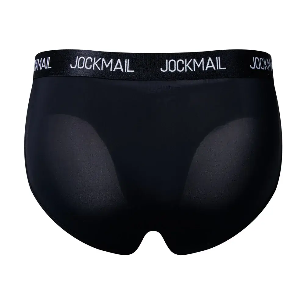 Jockmail Intimo da uomo Vita bassa Lettera sexy Sport traspirante Estate Slip in seta di ghiaccio Borsa grande in nylon Tinta unita Mutandine da uomo — image 31