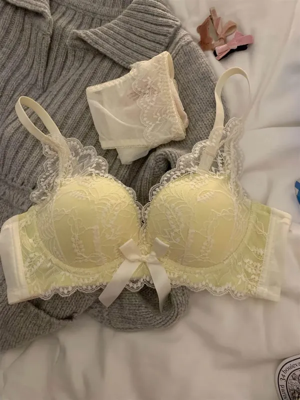 Žhavá prodejná bezdrátová krajková podprsenka Ženy Malé poprsí Silné vycpávky Push Up Lift Anti Sage Boční podpora Sexy spodní prádlo 32‑38 AB — image 15
