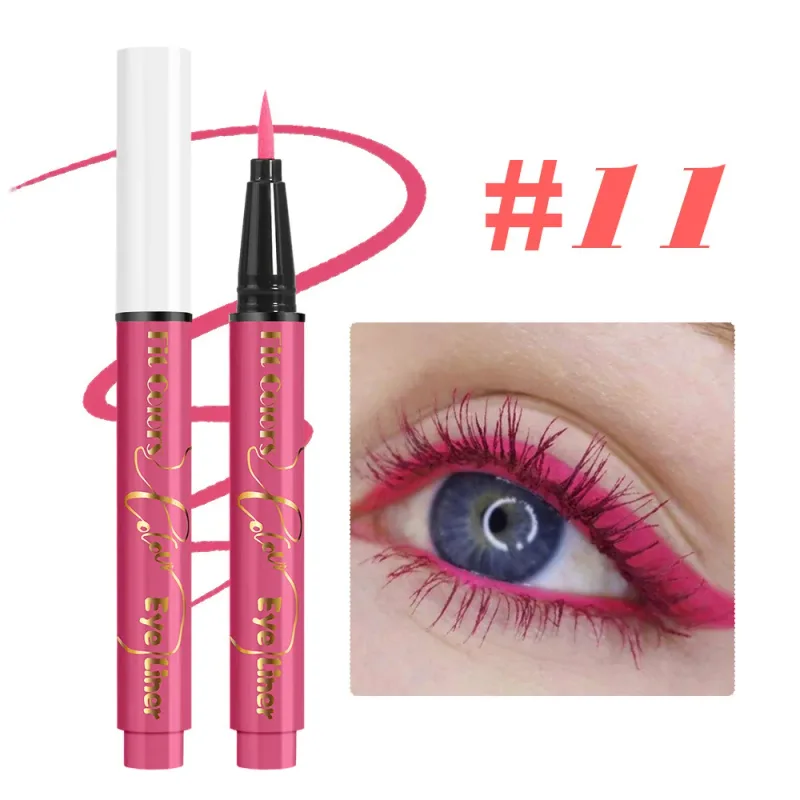 12-color UV Fluorescent Eyeliner Pen Neon UV Reactive Liquid Eyeliner Waterproof Long Lasting Matte Colorful Eye Liner Makeup — image 10
