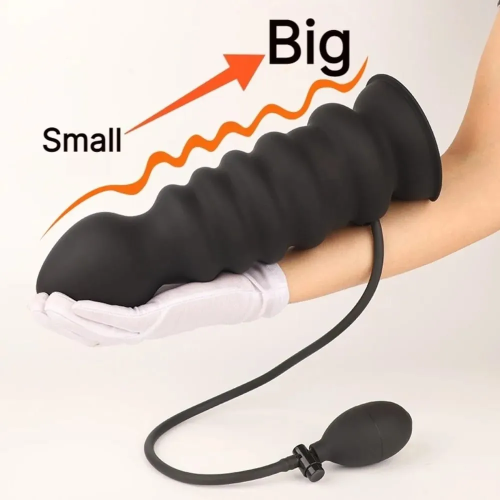 Huge Inflatable Anal Plug with Suction Cup Silicone Big Butt Plug Anus Expansion Stimulator Prostate Massage Anal Sex Toys — image 5