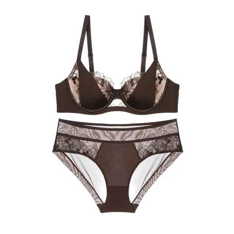 New Lace Push Up Bra Set Large Bust Minimizer & Lifting Side Support Reduces Armpit Fat Anti-Sagging Thin Wireless BANERDANNI — image 1