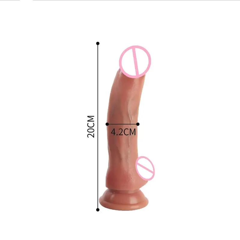 Soft Realistic Skin Feel Human Penis Cheap Dildo Double Silicone Suction Cup Thick Dick Anal Sex Toys Men Women Gay Strapon Cock — image 8